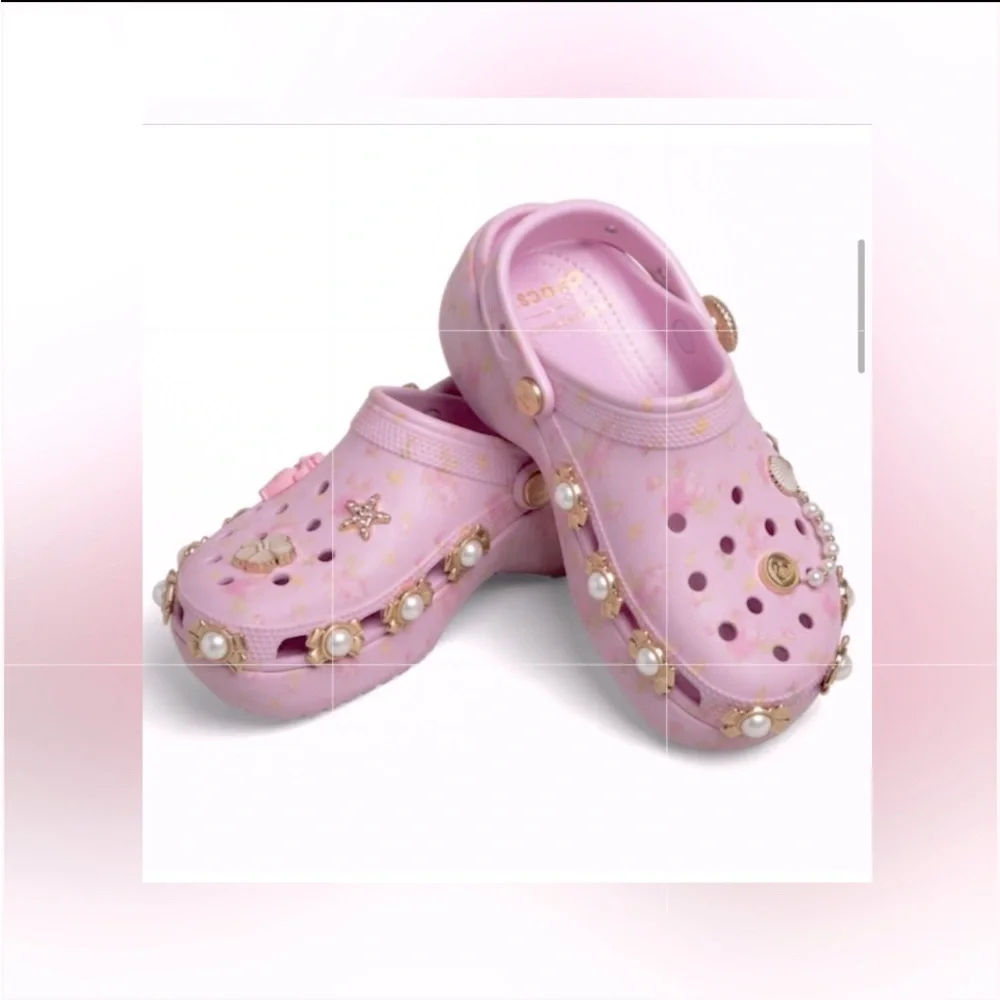Crocs x LoveShackFancy🌸SoldOut!💝🎀Classic Platform Clog Size 7✨
